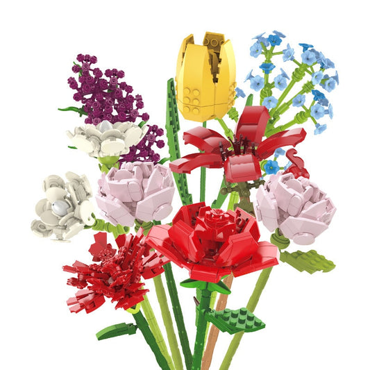 Building Block Set Flowers Bouquet  DIY Gift